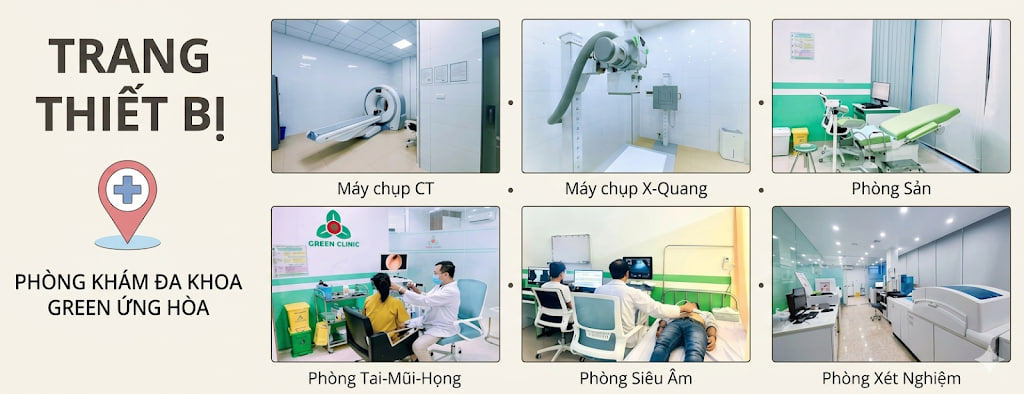 Không gian và trang thiết bị y tế tại phòng khám Green Ứng Hòa